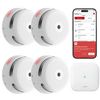 X-Sense XS01-M Rookmelder - 4 Stuks + SBS50 WiFi Hub - Fotoelektrisch - Draadloos Koppelbaar - 10 Jaar Batterij