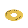 IDEC HWAV-27-Y Noodstop Naamplaat Geel &Oslash;22mm - Emergency Stop Tekstschild 40mm