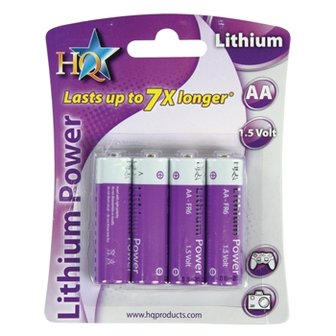 AA lithium batterij 1,5 V 4 stuks