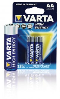 Alkaline batterij AA 1.5 V high energy, 2 stuks