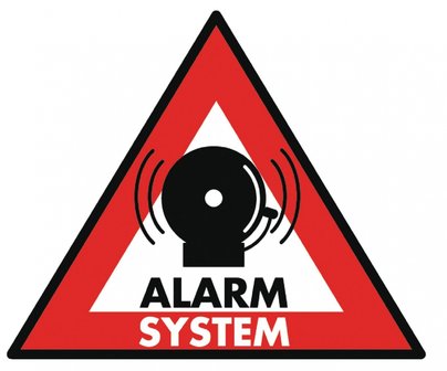 Waarschuwingssticker, alarmsysteem per 5 stuks