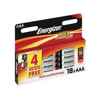 Energizer Alkaline Batterij AAA 1.5 Volt 18 stuks