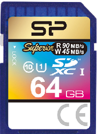 Silicon Power 64Gb SD card, Superior SDHC-SDXC UHS-1 U1