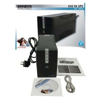UPS Noodstroomvoeding 650 VA 360 W, CMP-UPS650VAL overzicht