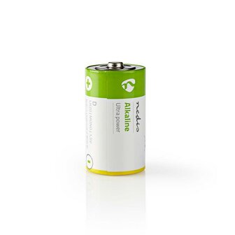 Alkaline batterij D | LR20 1.5 V Nedis, blister 2 stuks