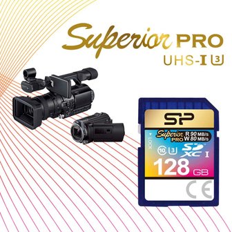 Silicon Power 128Gb SD Card, Superior Pro 4K SDHC-SDXC UHS-1 U3