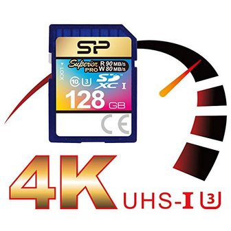 Silicon Power 128Gb SD Card, Superior Pro 4K SDHC-SDXC UHS-1 U3