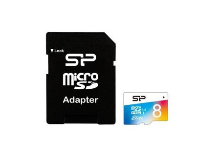 Silicon Power MicroSD card, Elite 8GB SP008GBSTHBU1V20SP