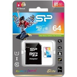 Silicon Power MicroSD card, Elite 64GB SP064GBSTXBU1V20SP