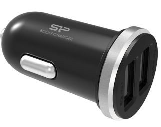 Silicon Power, SP2A1ASYCC102P0K, Dubbele USB autolader 2.1A zwart