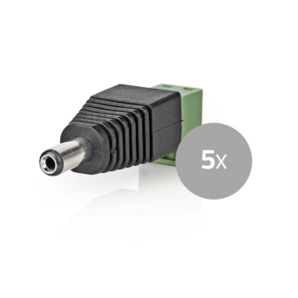 CCTV-Beveiligingsconnector, CCTVCM11BK5, 2-Aderig naar DC Female, 5,5 x 2,1 mm, 5 stuks