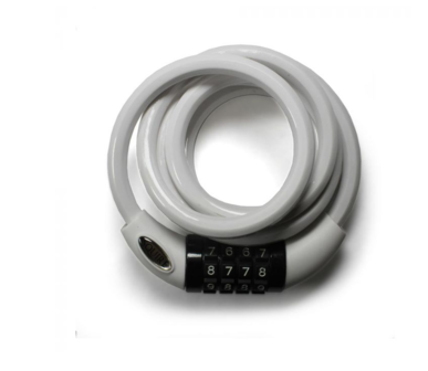 Squire Cable lock white, combinatie fietsslot 1.8m