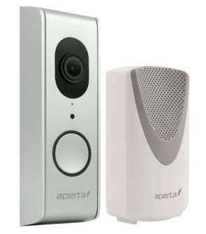 Aperta draadloze video deurbel,&nbsp;Wi-Fi deurbel met camera en app, kleur zilver, APWIFIDS2