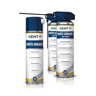 Kent white grease 3 spuitbus easy straw, 500 ml Bestand tegen zoutwater en hogedrukreininging.grease 3 - 500 ml