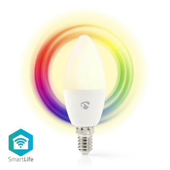 smart life multicolour lamp | nedis WIFILRC10E14