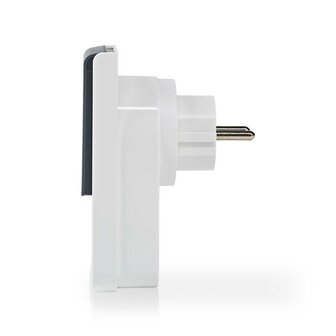 slimme stekker voor buiten | smart life | smart plug | nedis WIFIPO121FWT_zijaanzicht1