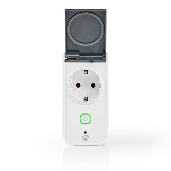 slimme stekker voor buiten | smart life | smart plug | Nedis WIFIPO121FWT_vooraanzicht4