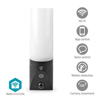 Buitenlamp camera en app, Smart life WIFICOL20BK