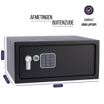 Yale Elektronische Laptopkluis met Alarm - YLC/200/DB2-afmetingen-buitenzijde