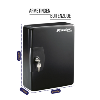 MasterLock sleutelkast voor 50 sleutels KB-50ML Afmetingen buitenzijde