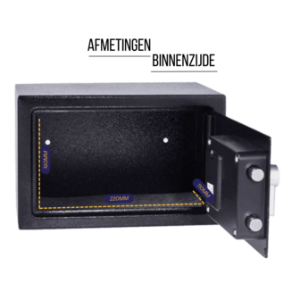 Yale Mini kluis - Zwart - Elektronische Kluis - YSV/170/DB2/P-binnenzijdeafmetingen