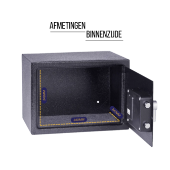 Yale Elektronische Kluis met Alarm - Medium - YEC/250/DB2 - Afmetingen Binnenzijde