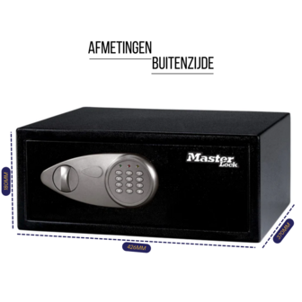 Masterlock X075ML Middelgrote kluis met digitale combinatie Afmetingen Buitenzijde