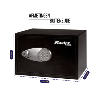 Masterlock X055ML Middelgrote kluis met digitale combinatie Afmetingen Buitenzijde