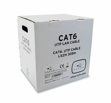 Speciale UTP Camerabewaking kabel - Vista Cat 6 paars - 305m in de doos