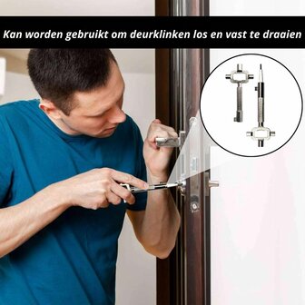 Bouwsleutel - Universele Sloten Multitool - 2 Stuks in actie