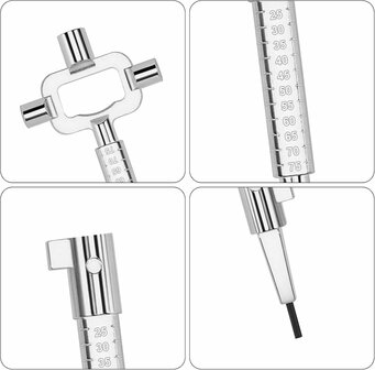 Bouwsleutel - Universele Sloten Multitool - 2 Stuks 4 delig