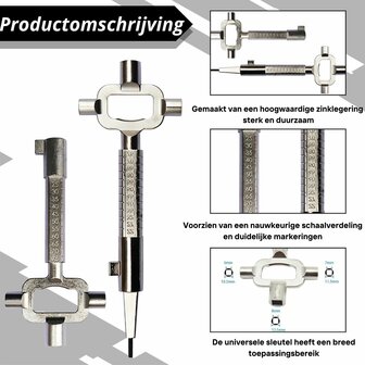 Bouwsleutel - Universele Sloten Multitool - 2 Stuks productomschrijving