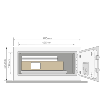 Laptopkluis electronisch, Yale High Security YLEB/200/EB1 - afmetingen