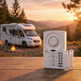 Camper Alarm met Waarschuwingssirene - Deur- en Raamsensor -  ALRMD30WT buiten