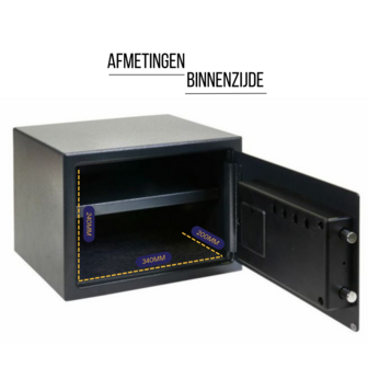 Lips Elektronische Kluis - Chubbsafes Air 15EL - Afmetingen binnenzijde