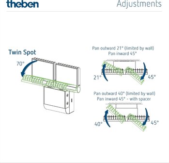 Slimme beveiligingsverlichting met bewegingssensor - Theben theLeda S17-100 BK - Kenmerken