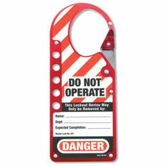 Lock-out - Slotvermeerderaar met Label - Slotvergrendeling - Masterlock 427 Vooraanzicht