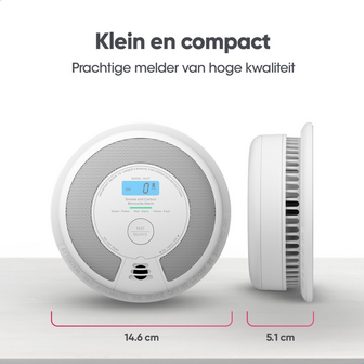 X-Sense SC07-W Combimelder - Draadloos Koppelbaar - 10 Jaar Batterij - Afmetingen