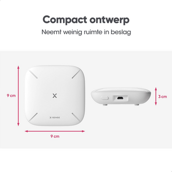 X-Sense SBS50 Wifi Basisstation (Base Station) - Slimme Hub voor Rookmelders &amp; Sensoren- Afmetingen