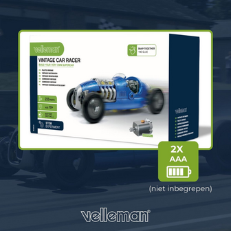 Retro Racewagen Bouwpakket met Werkende V8 Motor - 299-delige STEM Kit - Verpakking