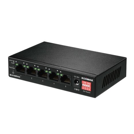 Edimax ES-5104PH V2 netwerk switch 5 poorten (10/100 Mbps, 4x PoE)