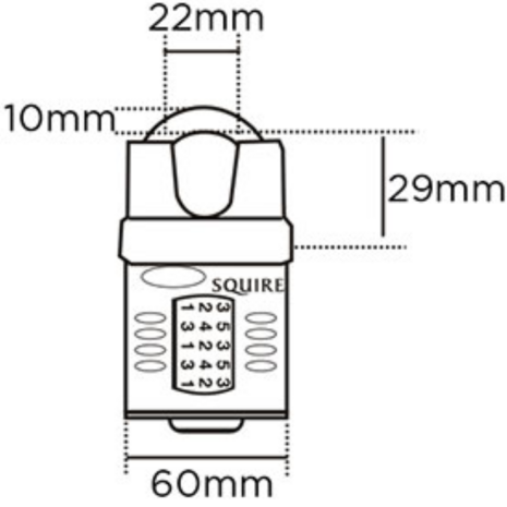 Cijferslot Squire CP60CS - Gesloten beugel