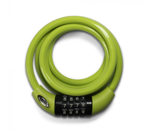 Squire Cable lock lime, combinatie fietsslot 1.8m