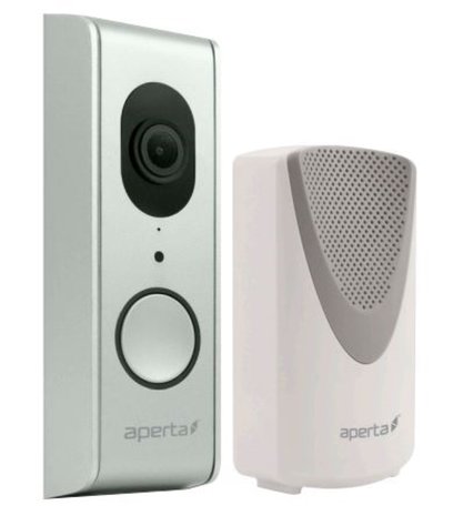 Aperta draadloze video deurbel, Wi-Fi deurbel met camera en app, kleur zilver, APWIFIDS2