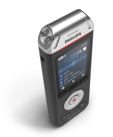 Philips DVT6110 Voice Tracer mobiele audio recorder, HiFi 3 microfoons met app