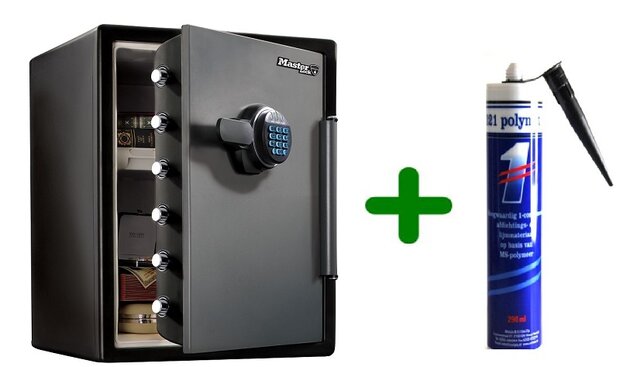 Masterlock Kluis - Kluis Brandwerend - Cijferslot - Brandwerende Kluis - Polymet Kit - 60.5 x 47.2 x 49 cm - Zwart