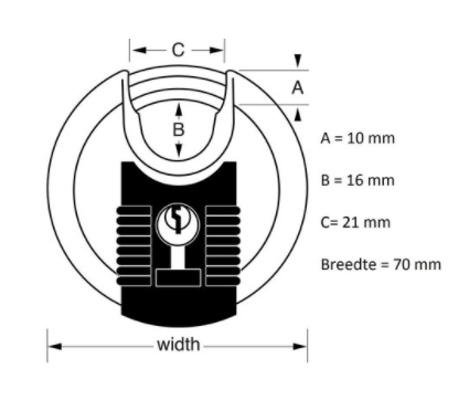 Hangslot-Sleutelslot-M40EURT