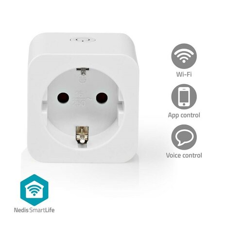 slimme stekker | smart life | smart plug | nedis WIFIP121FWT_vooraanzicht2