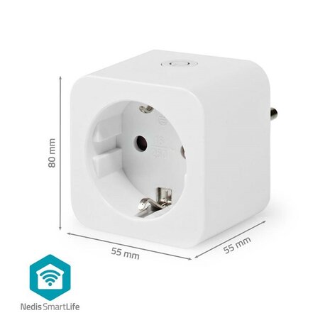 slimme stekker | smart life | smart plug | nedis WIFIP121FWT_vooraanzicht3