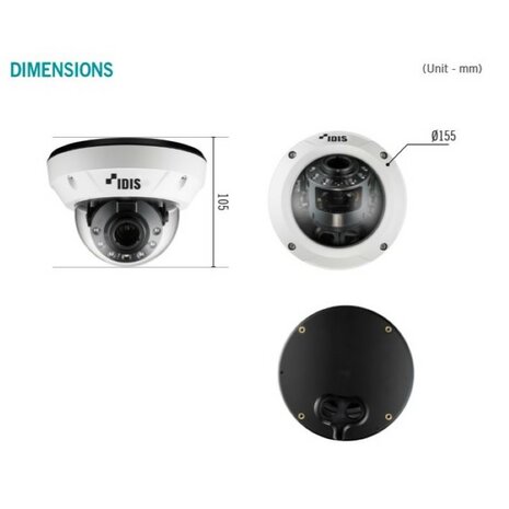 IR-Dome-Camera-Base-line-outdoor-minidome-camera-DC-D4236WRX Maatindicatie